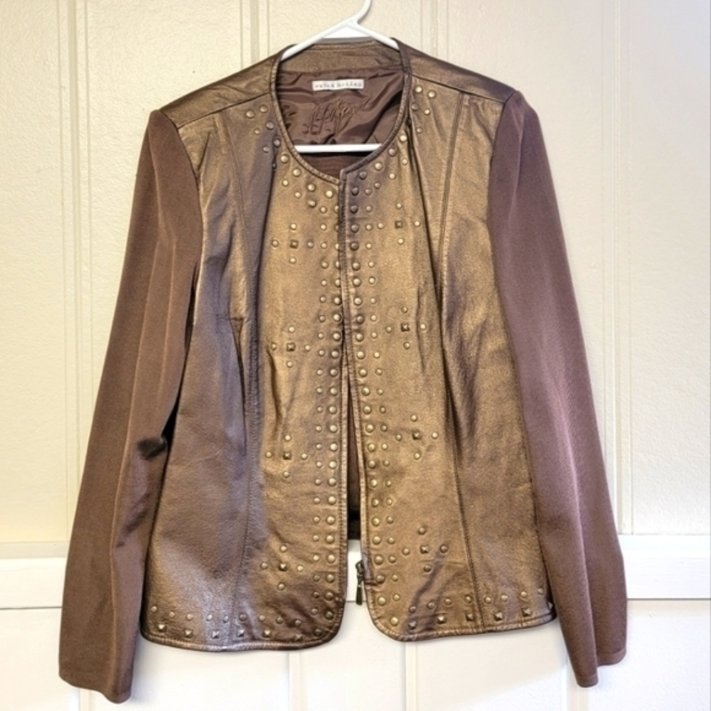 Peter Nygard‎ Bronze Leather Jacket
